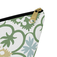 Portugal Tile Accessory Pouch w T-bottom in Green